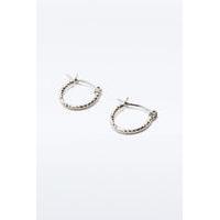 mini facet silver hoop earrings silver