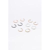 Mixed Metal Hoop Earrings Multipack, ASSORTED