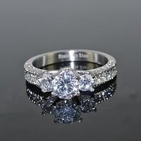midi rings imitation diamond love luxury bridal stainless steel zircon ...