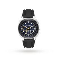 Michael Kors Bax Stainless-Steel and Black Silicone Chronograph Watch