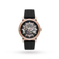 Michael Kors Rose Gold-Tone and Black Silicone Automatic Watch