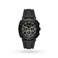 michael kors bax black ip and black silicone chronograph watch