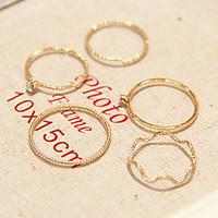 Midi Rings Simulated Diamond Alloy Fashion Golden Jewelry Daily Casual 1set