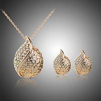 MISSING U Alloy / Rhinestone / Silver Plated / Rose Gold Plated Jewelry Set Necklace/Earrings Party / Daily 1set