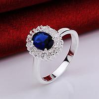 MISSING U Crystal / Zircon / Copper / Silver Plated Ring Statement Rings Party / Daily 1pc