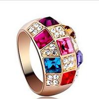 Midi Rings Crystal Cubic Zirconia Rhinestone Alloy Fashion Classic Luxury Jewelry Rainbow Jewelry Party 1set