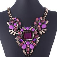 MISSING U Vintage / Party Gold Plated / Alloy / Gemstone Crystal Statement Necklace