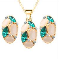 MISSING U Women Cute / Party Rose Gold Plated / Gemstone Crystal / Cubic Zirconia Necklace / Earrings Jewelry Sets