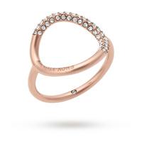Michael Kors Rose Gold Tone Stone Set Ring - Ring Size L.5