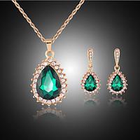 MISSING U Women Cute / Party Rose Gold Plated / Alloy / Rhinestone / Gemstone Crystal Necklace / Earrings Jewelry Sets