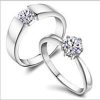 MISSING U Copper / Rhinestone / Silver Plated / Platinum Plated Ring Couple Rings Daily Single 1pc Promis rings for couples