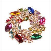 MISSING U Diamonade Gold Plated Gemstone Crystal Zirconia Colorful Brooch