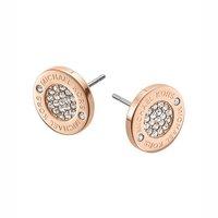 Michael Kors Ladies Rose Golden Brilliance Pave Earrings