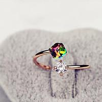 missing u alloy rhinestone ring statement rings daily casual 1pc