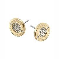 Michael Kors Ladies Golden Brilliance Pave Earrings