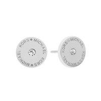 Michael Kors Silver Tone Logo Stud Earrings
