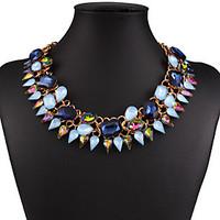 MISSING U Vintage / Party Gold Plated / Alloy / Rhinestone / Resin Statement Necklace