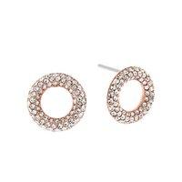 Michael Kors Brilliance Rose Gold Tone Pave Open Circle Stud Earrings