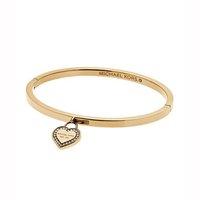 Michael Kors Logo Gold Tone Zirconia Heart Bracelet