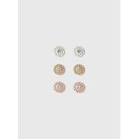 Mixed Metal Look Stud Earrings Pack, Mixed Metal