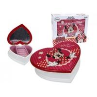 Minnie Red Heart Shaped Jewellery Box W/mirror
