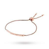 Michael Kors Heritage Logo Rose Tone Crystal Set Slider Bracelet