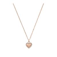 Michael Kors Rose Gold-Tone Heart Pave Necklace