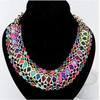 MISSING U Vintage / Party Alloy / Gemstone Crystal / Resin / Leather Statement Necklace