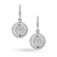 Michael Kors Brilliance Silver Tone Crystal Set Reversible Drop Earrings