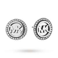 Michael Kors PVD Silver Plated Logo Earrings
