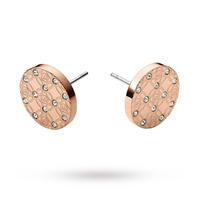 Michael Kors Rose Gold Tone Monogram Stud Earrings