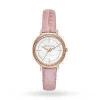 Michael Cinthia Rose Gold-Tone and Blush Leather Three-Hand
