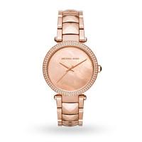 michael kors parker rose gold tone three hand watch