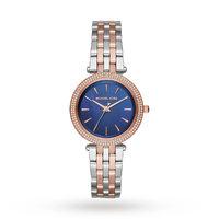 michael kors mini darci two tone three hand watch