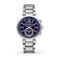 michael kors ladies navy blue steel chronograph watch mk6224