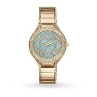 michael kors mother of pearl gold tone stainless steel ladies watch