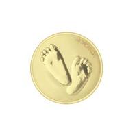 Mi Moneda Baby Feet & Te Quiero gold-plated coin - small