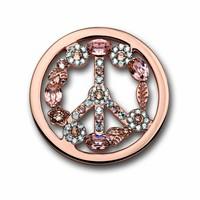 Mi Moneda Peace light pink Swarovski crystal coin - large