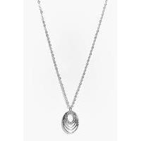 Mixed Metal Layered Pendant Necklace - silver