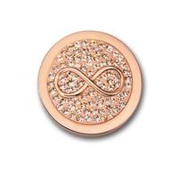 Mi Moneda Infinito rose gold-plated Swarovski crystal coin - small