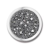 Mi Moneda Cielo Steel Grey Swarovski crystal coin - large