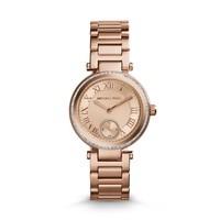 Michael Kors Skylar ladies\' rose gold-plated bracelet watch