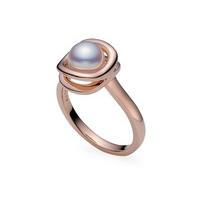 Mikimoto Ring Pearl Square Framed Pearl And 18ct Rose Gold