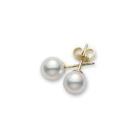 Mikimoto Earrings Pearl Studs 7-7.5mm 18ct Yellow Gold