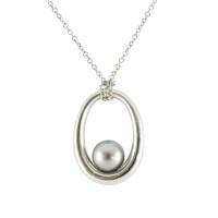 Mikimoto Necklace Loop Grey Pearl 18ct White Gold D