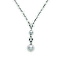 Mikimoto Necklace Diamond and Pearl 18ct White Gold