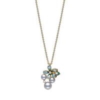 Mikimoto Necklace Flower Pearl And Diamond 18ct Yellow Gold