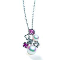 Mikimoto Necklace Blossom Flower Cluster 18ct White Gold