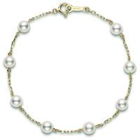 Mikimoto Bracelet Pearl Chain 18ct Yellow Gold