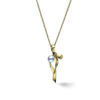 Mikimoto Necklace Forget Me Not Pearl Diamond And 18ct Yellow Gold